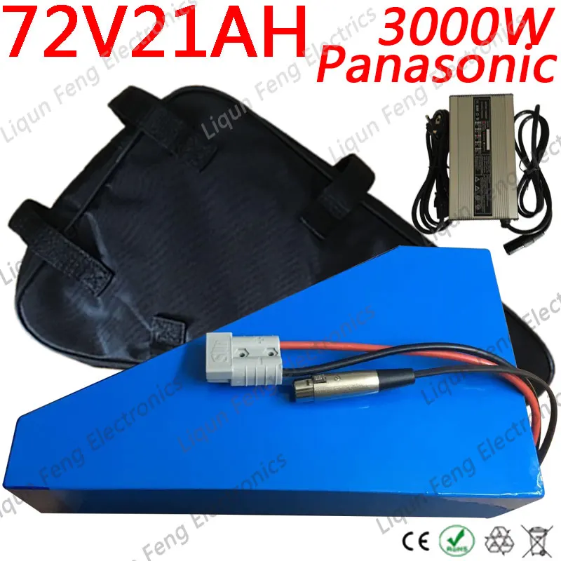 Треугольная батарея Panasonic 2500 MAH cell 40A BMS с бесплатным таможенным налогом 2900 Вт 72 в 20