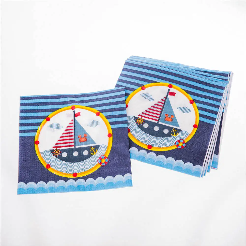 Салфетки в морском стиле салфетки для вечеринок одноразовая столовая посуда все