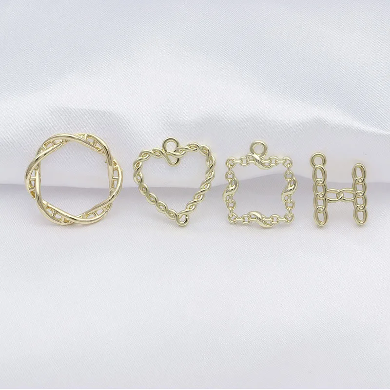 

10pcs DIY Love Heart Pendant Charms Handmade Hollow Pendant for Necklace Key Chain Earrings Jewelry Making Findings