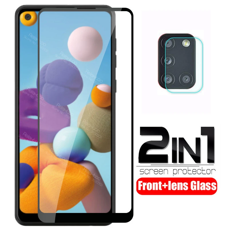 Защитное стекло 2 в 1 для samsung a21s камеры a 21 s a21 a217F Защитная пленка экрана sm