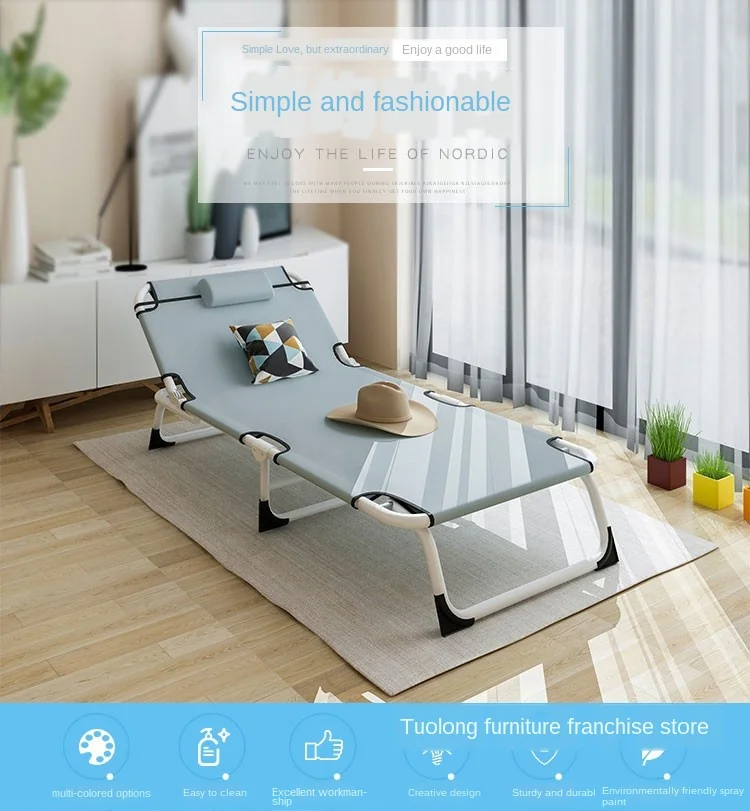 Multifunctional Folding Bed Single Home Adult Lunch Siesta Lounge Office Simple Marching Care |