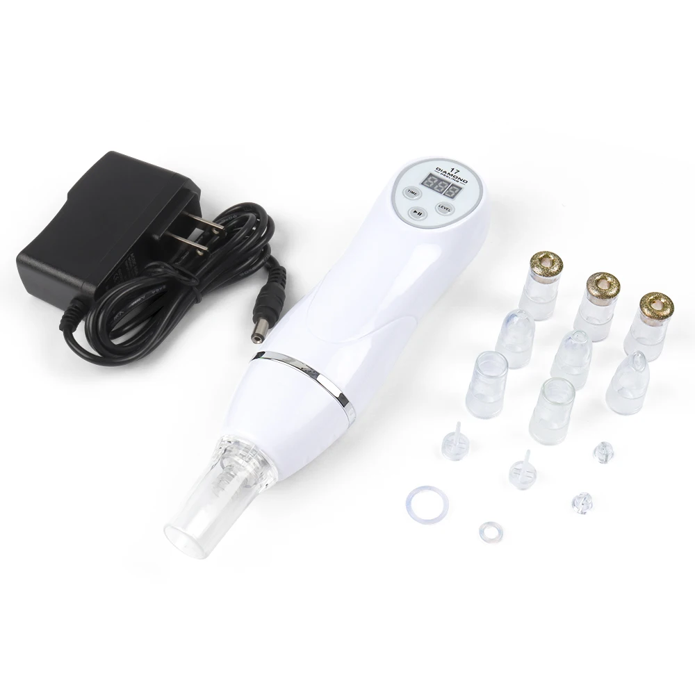 

6 Tips Blackhead Vacuum Suction Remover Machine Mini Diamond 17 Dermabrasion Skin Peeling Digital Device Facial Pores Cleaner