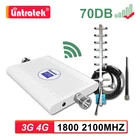 Lintratek 3G 4G 1800 2100 сотовый усилитель UMTS 3G 2100mhz 4G LTE 1800mhz DCS WCDMA усилитель сигнала Yagi антенна комплект