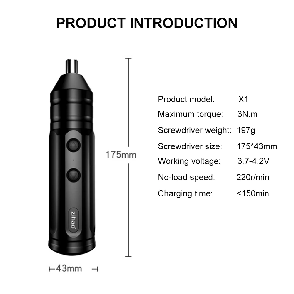 Аккумуляторная электрическая отвертка 4 2 в с насадками 1/10p |