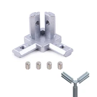 1pc silver 2020 l type 3 dimensional bracket concealed corner connector eu standard 203040aluminum profile parts with top wire
