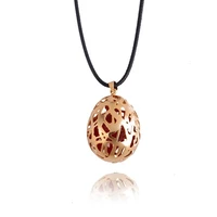 gold plated pendant hollow golden egg shaped necklace pendant luxurious elegant womens wedding jewelry necklace gift 20x30mm