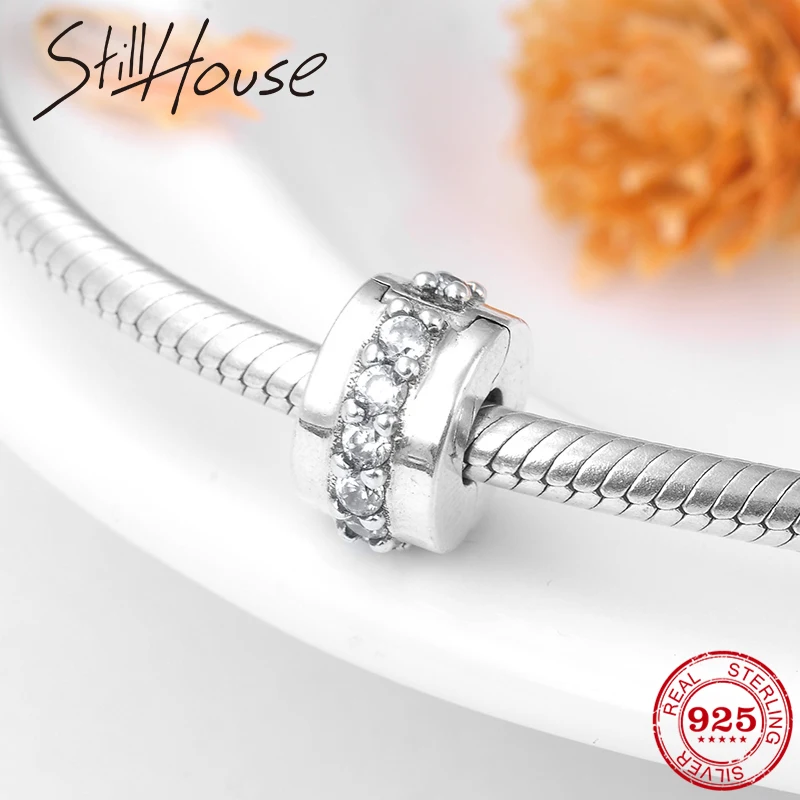 Горячая Распродажа серебро 925 пробы сделай сам украшение прозрачный CZ клипс