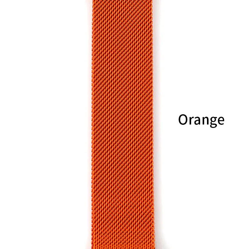 Orange DIMU Миланский Браслет, Браслет для наручных часов Apple Watch, версии 5/4/3/2/1 38 мм 42 мм Нержавеющая сталь ремешок для наручных часов iWatch, 40 мм, длина-44 мм, ремешок для часов - Цвет ремешка: Orange