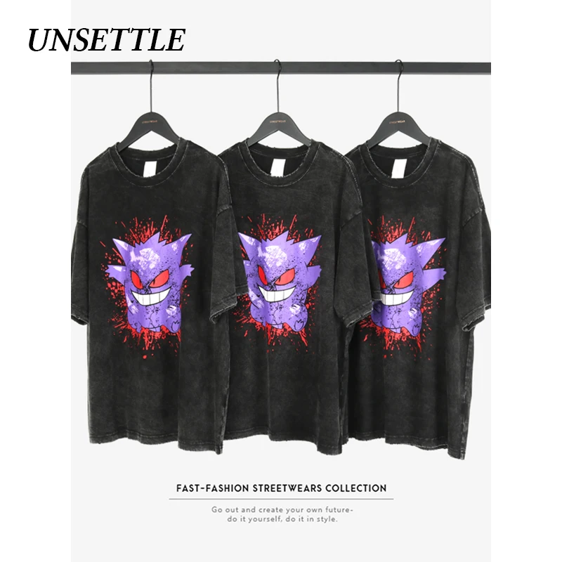 UNSETTLE 2020SS Harajuku футболка для мужчин/женщин хип-хоп с забавным принтом Pokemon модная