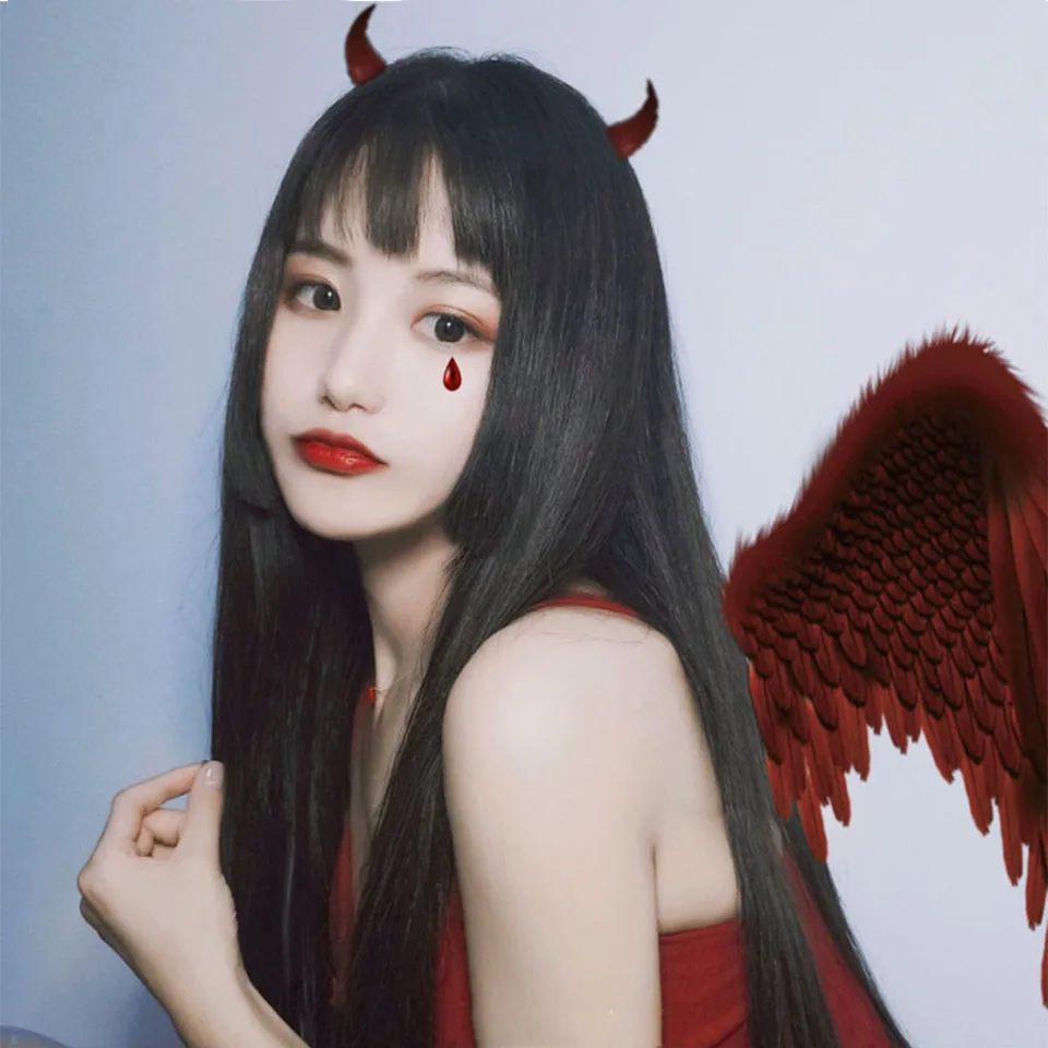 MEIFAN модный парик Лолита Хэллоуин длинный прямой косплей с челкой термостойкие