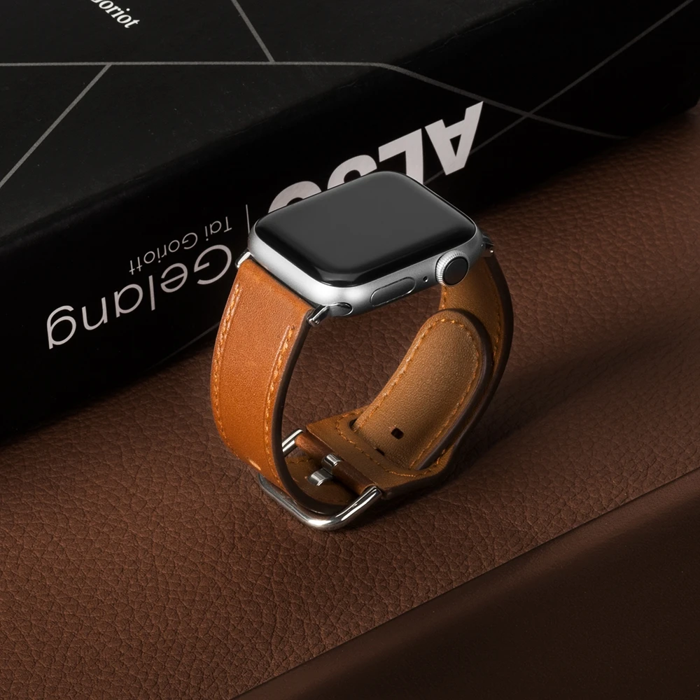 Ремешок сменный из зернистой кожи для Apple Watch 5/4/3/2/1 38/42/40/44 мм | Наручные часы