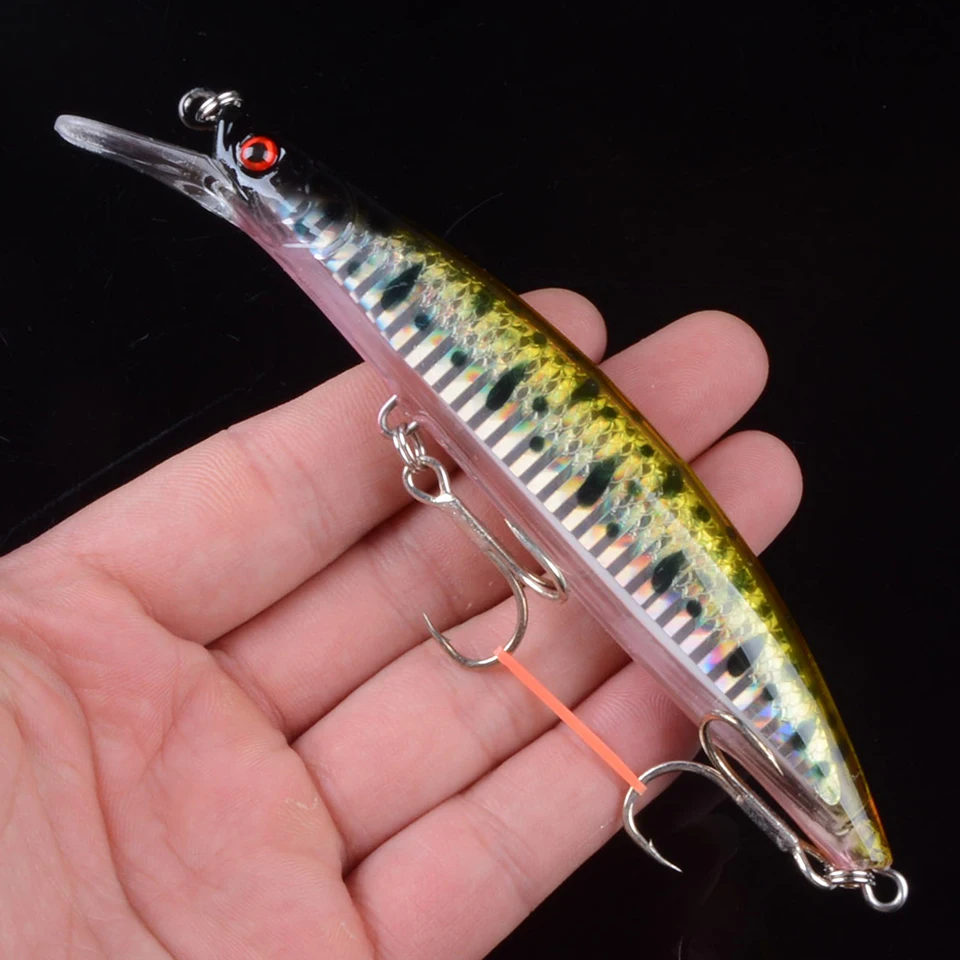 1pcs 13cm 23g Isca Floating Fishing Lure Minnow Aritificial Laser Wobblers Crankbait Hard Plastic tackle Pesca 3D Eyes | Спорт и