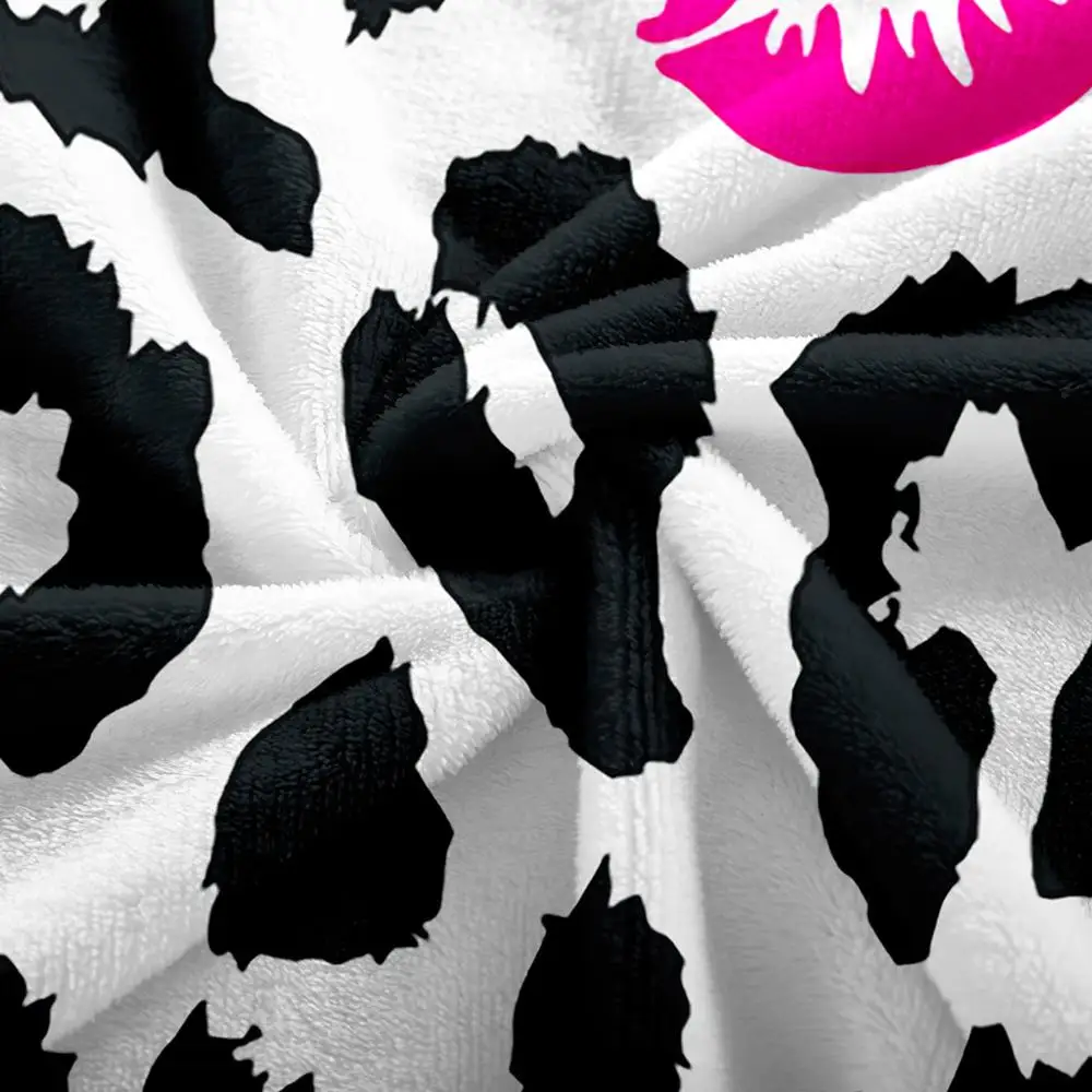 ONGLYP теплое мягкое плюшевое одеяло с принтом &quotпоцелуй&quot плед для дивана кровати