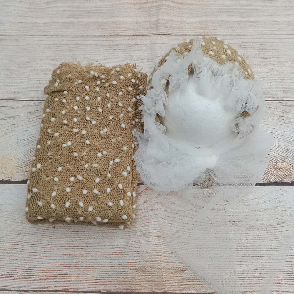 Don&Judy Soft Baby Photo Shoot Props Newborn Boys Girls Photography Swaddle Blanket Little Infant Bobble Picture Accessories