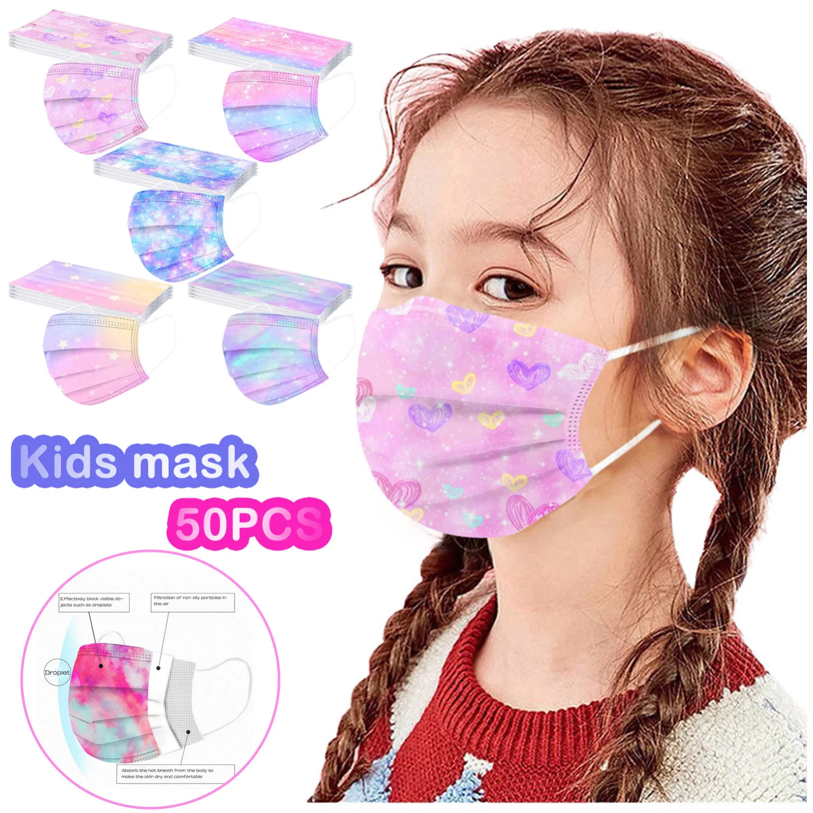 50pc Christmas Mask Childs Disposable Face 3-layer Non-woven Fabric Party Masks Breathable Mascarillas Facial Halloween | Тематическая