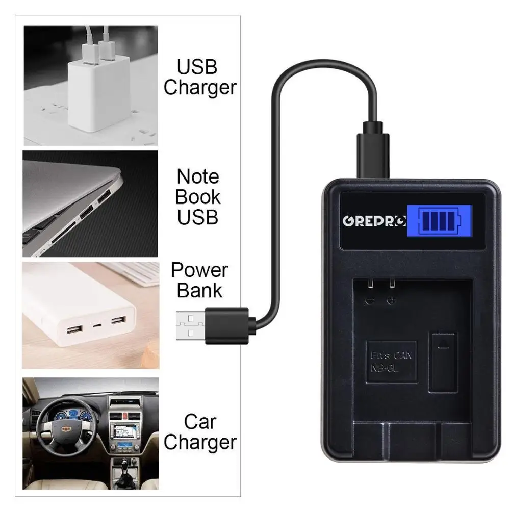 1300 мА/ч NB 6L 6LH Батарея + ЖК дисплей USB Зарядное устройство для Canon 105IS 200IS 210IS 300HS 310HS 85IS