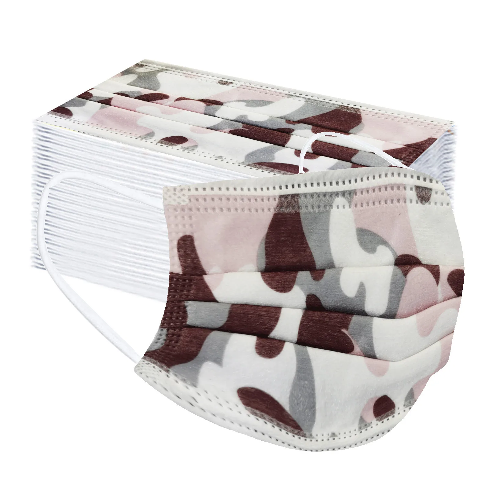 Маска камуфляжная детская одноразовая 3 слойная с фильтром утолщенная для