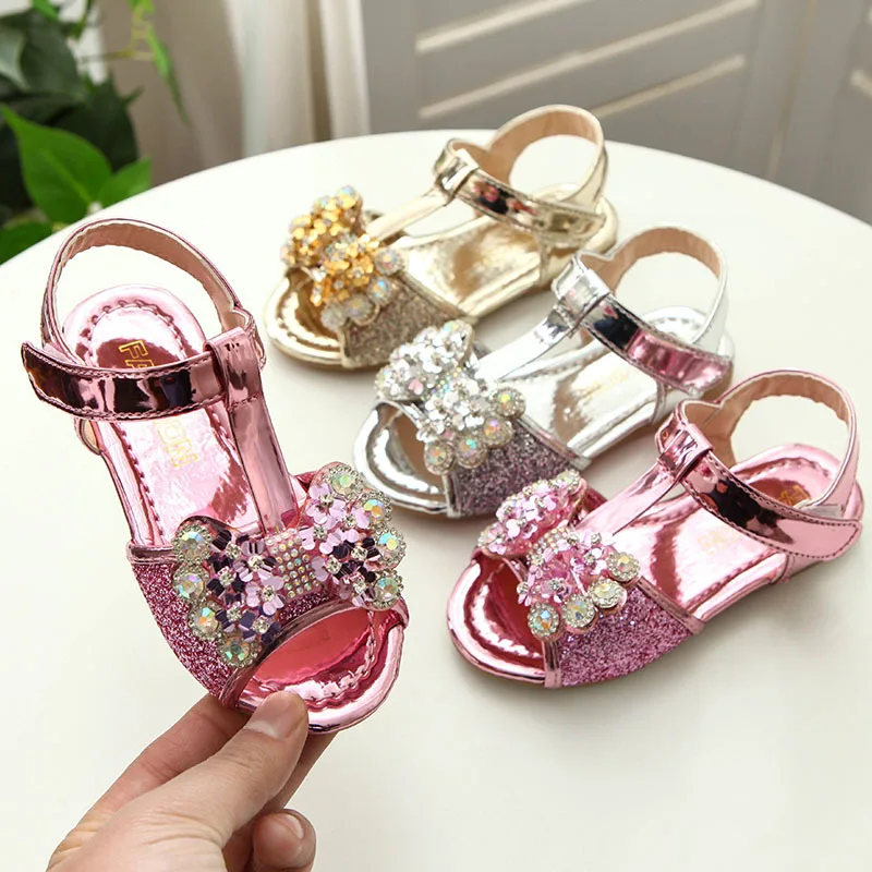 

Children Sandals Summer Girls Shoes Princess Sandals Fashion Soft Bottom Breathable Toddler Shoes Size 21-30