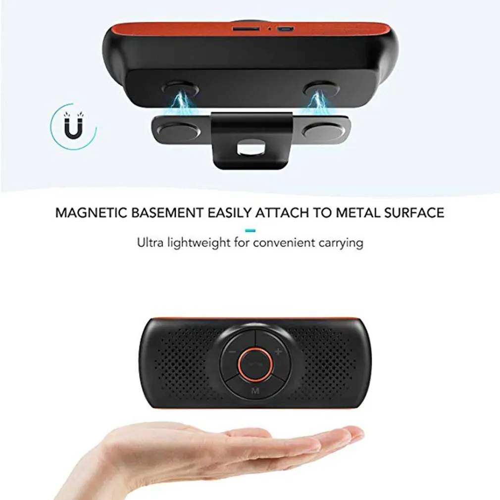 T826 Bluetooth Handsfree Car Kit Car SpeakerphoneTF Music MP3 Player Connect Phones Speaker Sun Visor Clip Speakerphone