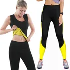 Неопреновая женская рубашка для похудения и похудения, гимнастический тренажер для талии, штаны для похудения, сжигание жира, жилет + брюки, 2020