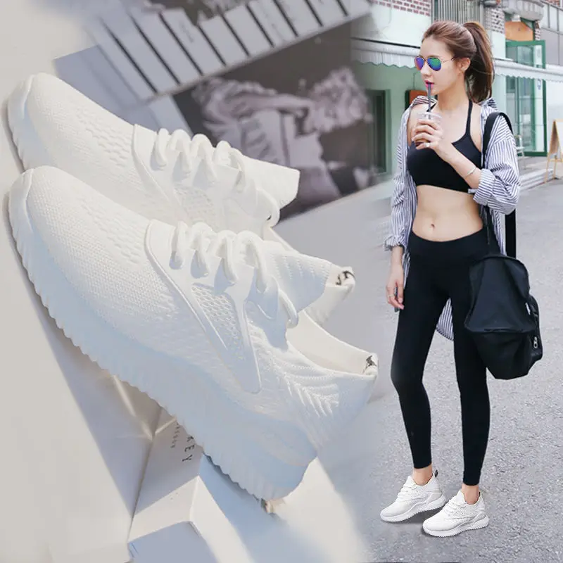 Новый стиль повседневная женская обувь летающие плетеные Модные Повседневные