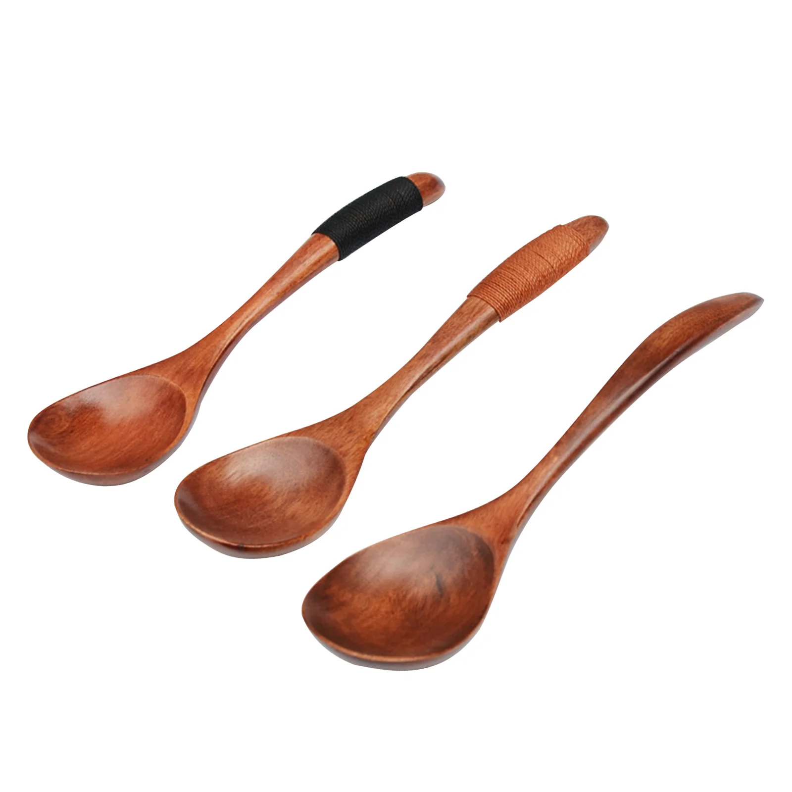 

1Pc 18cm Wave Wooden Spoon Retro Natural Soup Spoon Coffee Spoon Honey Stirring Tool Teaspoon Cooking Accessories Kitchen Tools