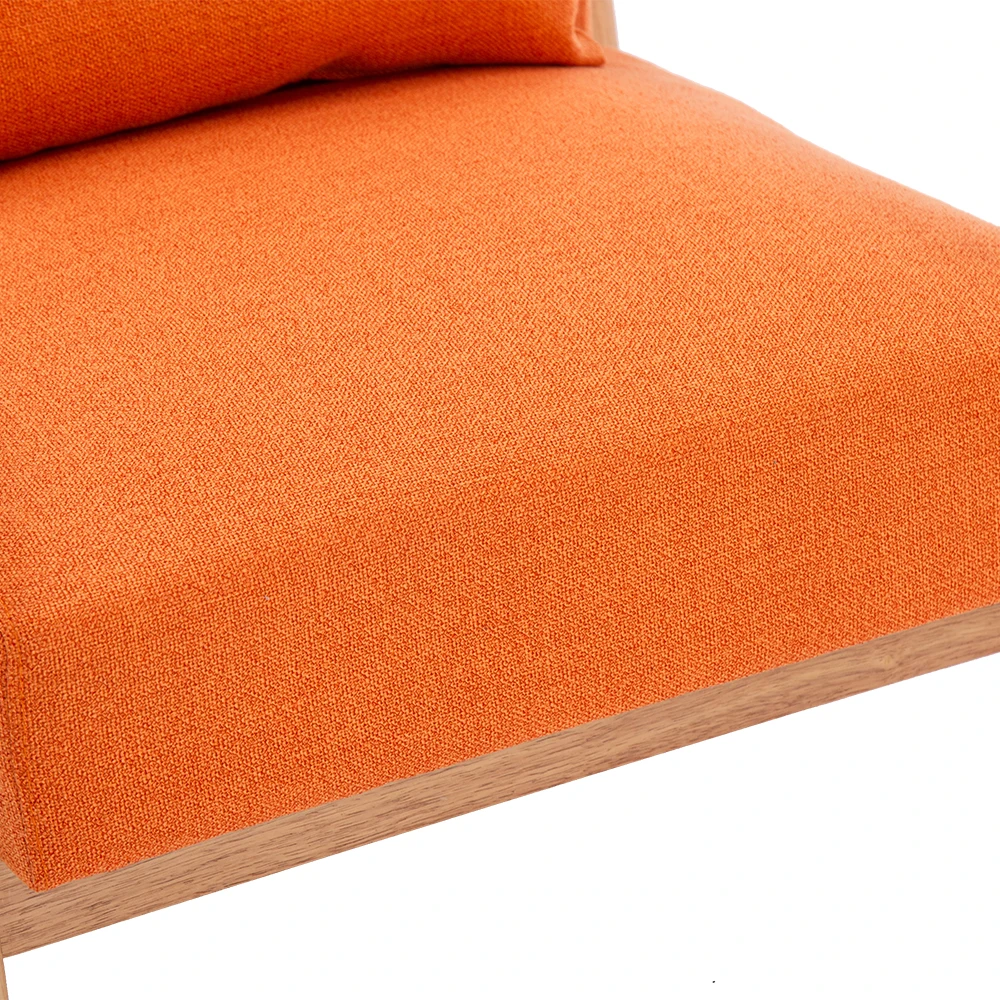 

Living Room Furniture Study Room Furniture Nordic Solid Wood Lounge Chair Fabric Oak Sofa Orange Single Sofa Chair