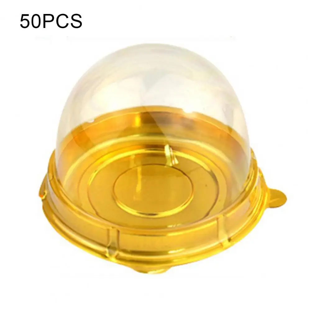 

HOT SALES!!!50Pcs Cupcake Container Disposable Food Grade Plastic Single Compartment Cupcake Carrier Holder Box for Wedding