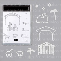 christmas metal cutting dies and peaceful nativity stamps scrapbooking diy decoration craft embossing stencil 2021 new arrived