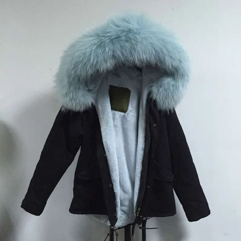2019 Новая коллекция Skyblue большой меховой воротник Толстая теплая парка для женщин