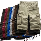 Шорты-карго мужские тактические, армейские штаны в стиле милитари, повседневные однотонные, со множеством карманов, большие размеры 40, лето 2021