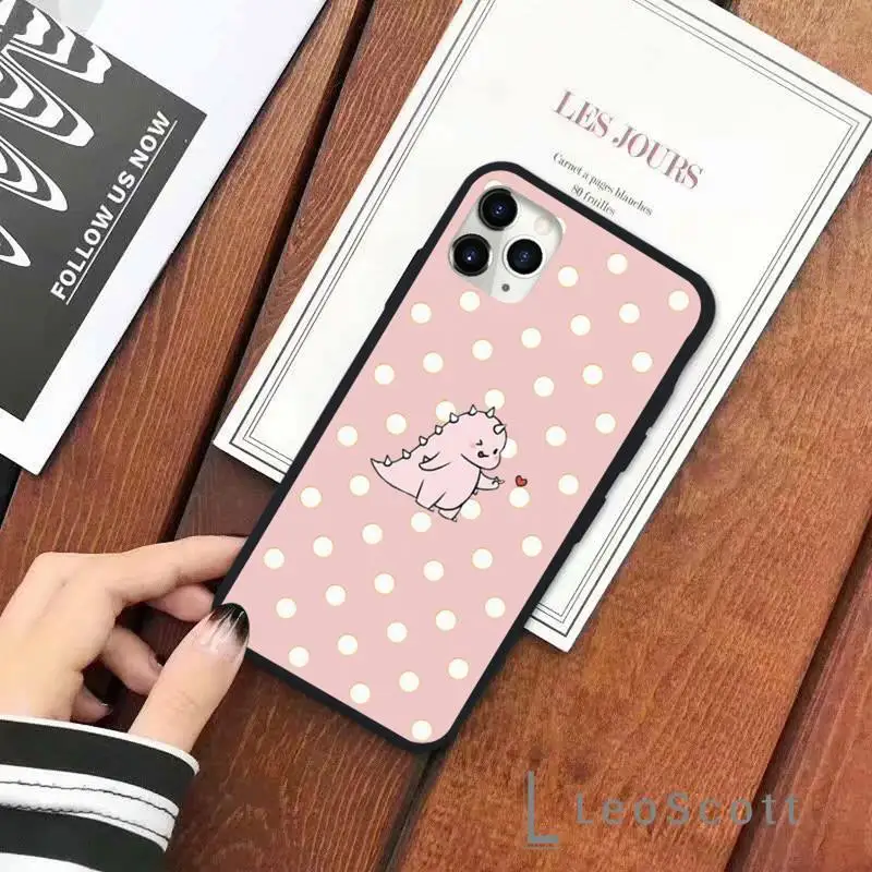 

Cute cartoon dinosaur Phone Case for iPhone 11 12 pro XS MAX 8 7 6 6S Plus X 5S SE 2020 XR Soft silicone funda cover