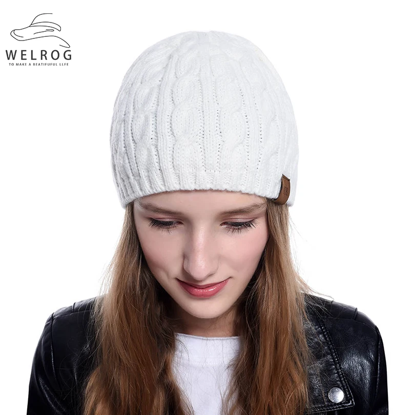 2020 простые однотонные Женские повседневные акриловые шерстяные зимние шапочки
