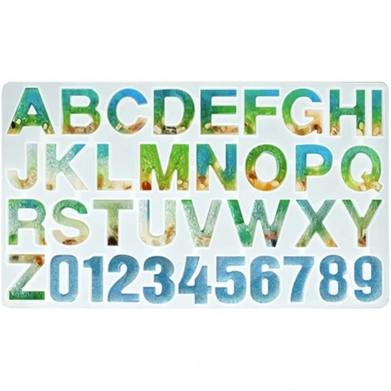 

Number Alphabet Resin Silicone Mold 26 English Letter Pendant Mold Jewelry DIY X7YC