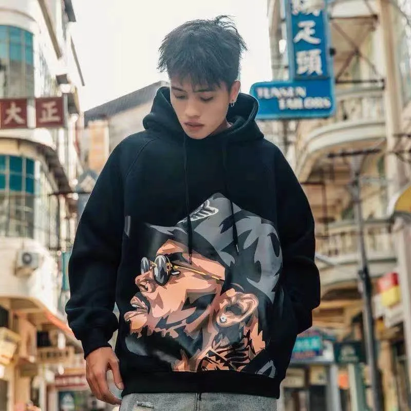 

2021 new European and American hip-hop men's and women's hoodies loose trend autumn and winter jackets