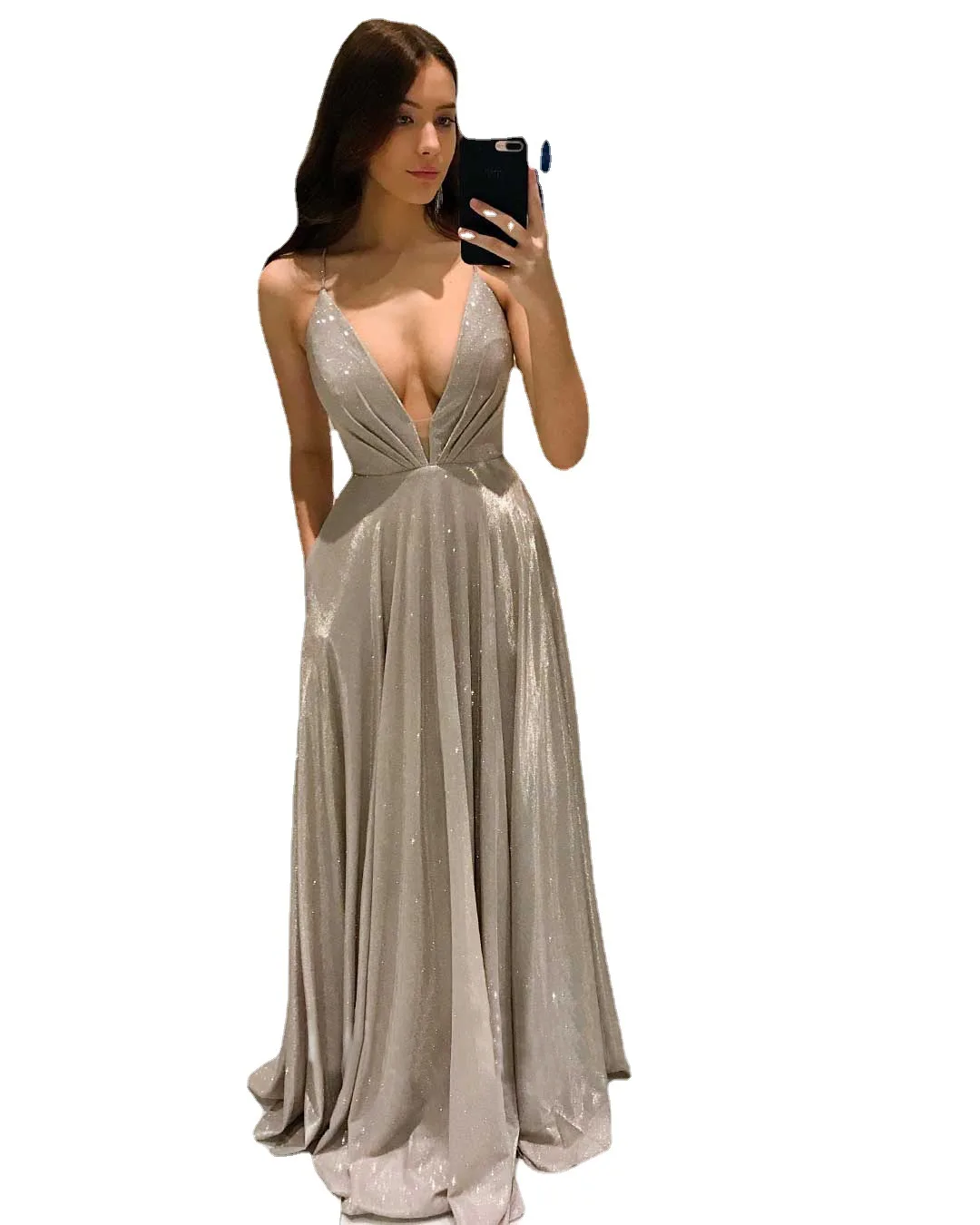 Женское атласное платье с открытой спиной красное блестящее платье-трапеция до