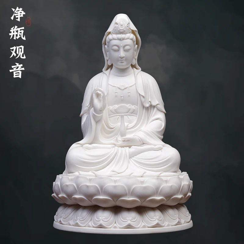 

Фотостатуя Будды, украшение фэн-шуй, настольная комната Xuan Guan, домашняя Белая Фарфоровая керамика, подарок Wicca Lucky Fortu