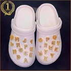 Роскошные золотые стразы с надписями, Croc, подвески, дизайнерская DIY металлическая обувь, украшение для Croc JIBS Clogs, подарки для детей, женщин, девочек