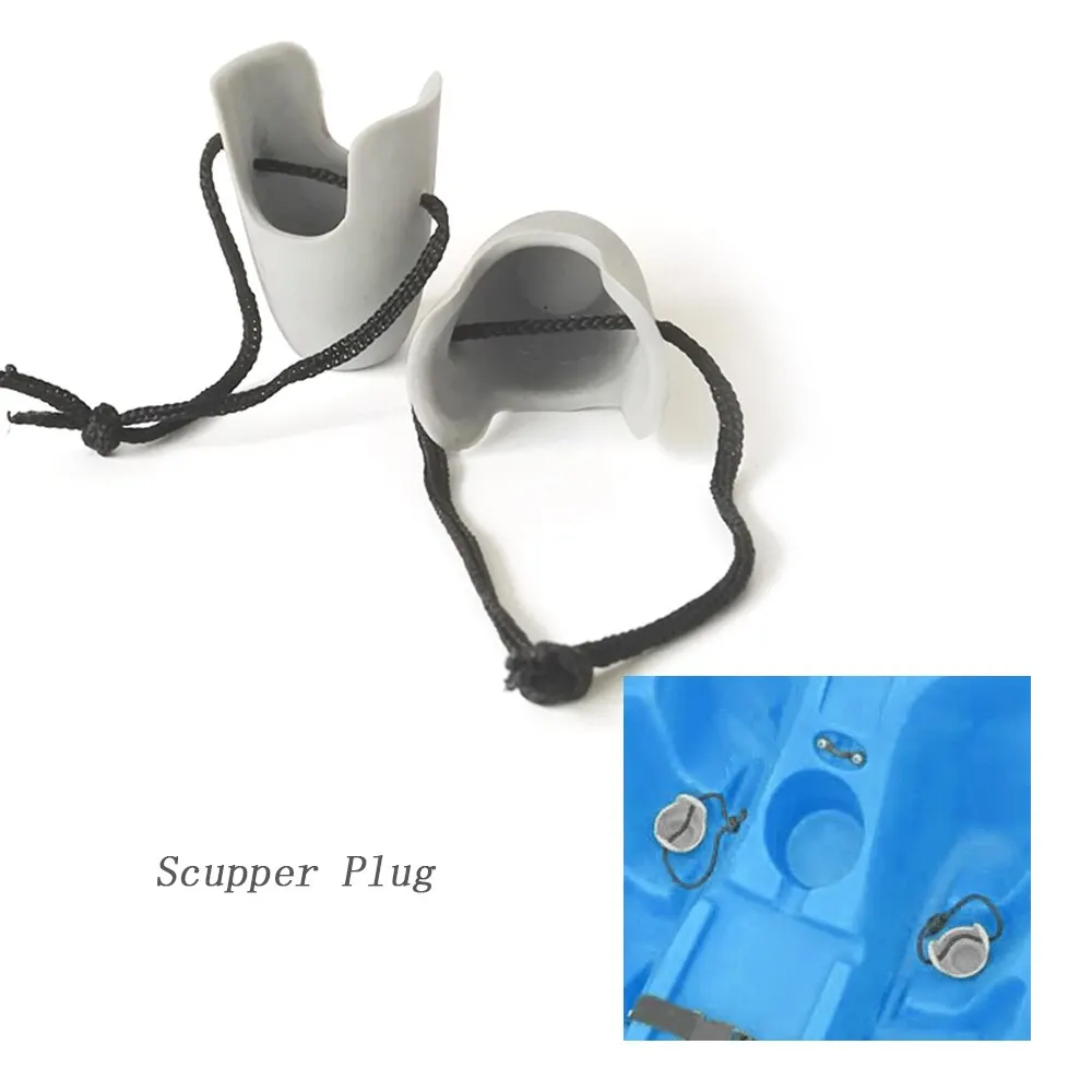 

2PCS/Pair U Shape Kayak Scupper Plug Mini Portable Rubber Canoe Boat Scupper Plug Kit with Drawstring Black Size L/Grey Size S