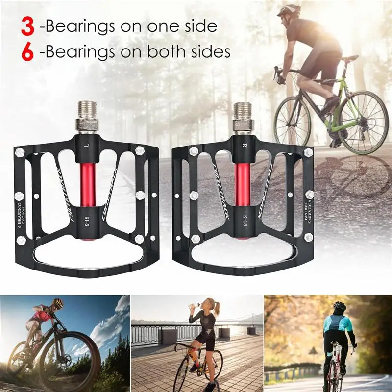 

2020 new Mountain Non-Slip Bike Pedals Platform Bicycle Flat Alloy Pedals 3.98/" 6 Bearings for Road MTB Fixie Bikes