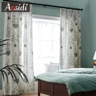 Шторы блэкаут с изображением растений, бежевые современные занавески в американском стиле для гостиной, спальни, кухни, драпировки