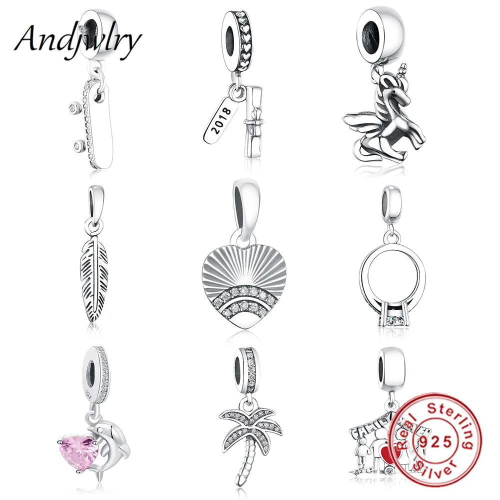 Новинка 2019 очаровательные браслеты оригинальные бусины 925 пробы серебряные