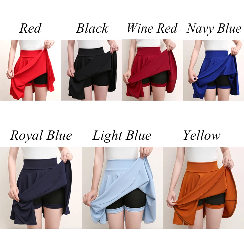 

Women Safety Skirt Aesthetic Pleated Skirt Solid High Waist Shorts Skirts School Summer Korean Plus Size S-4X Fashion