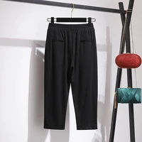 300 kg plus size pants 2021 spring and summer black harem pants female 230 fat mm200 high waist loose casual cropped pants
