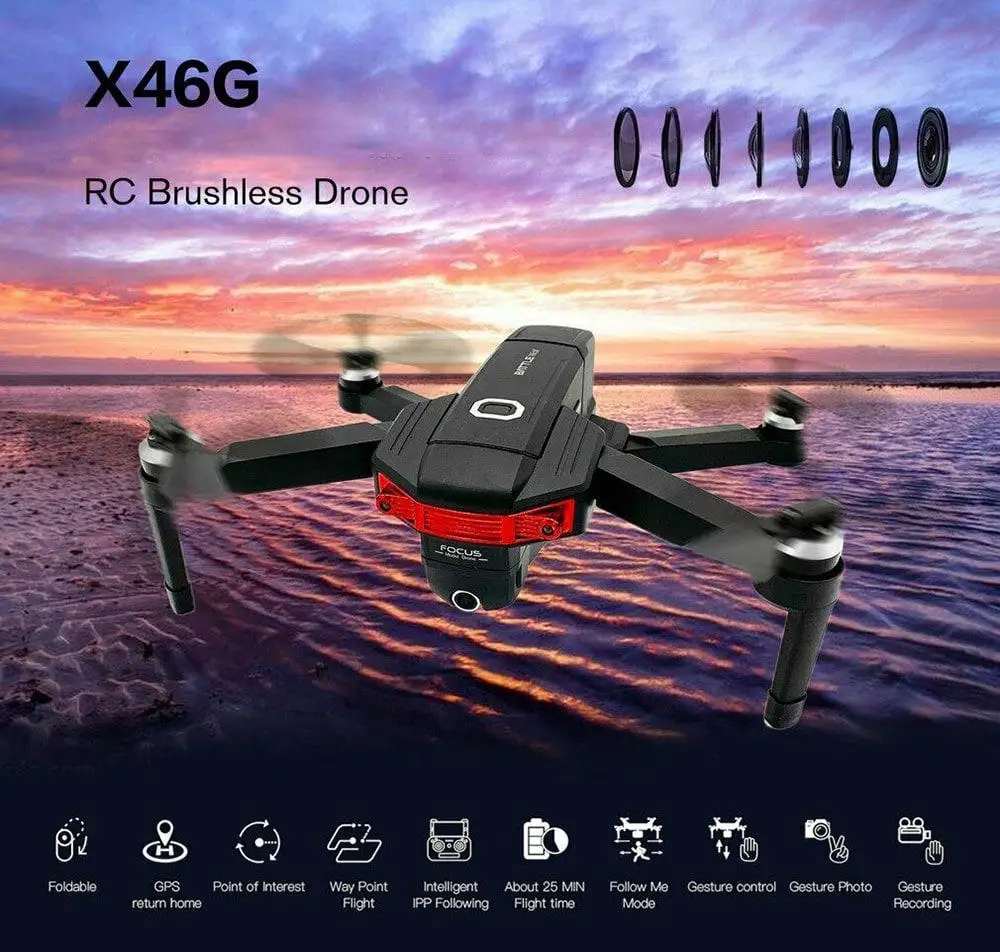 LeadingStar X46G Портативный gps 5G WiFi FPV с 4K двойной камерой бесщеточный Радиоуправляемый Дрон