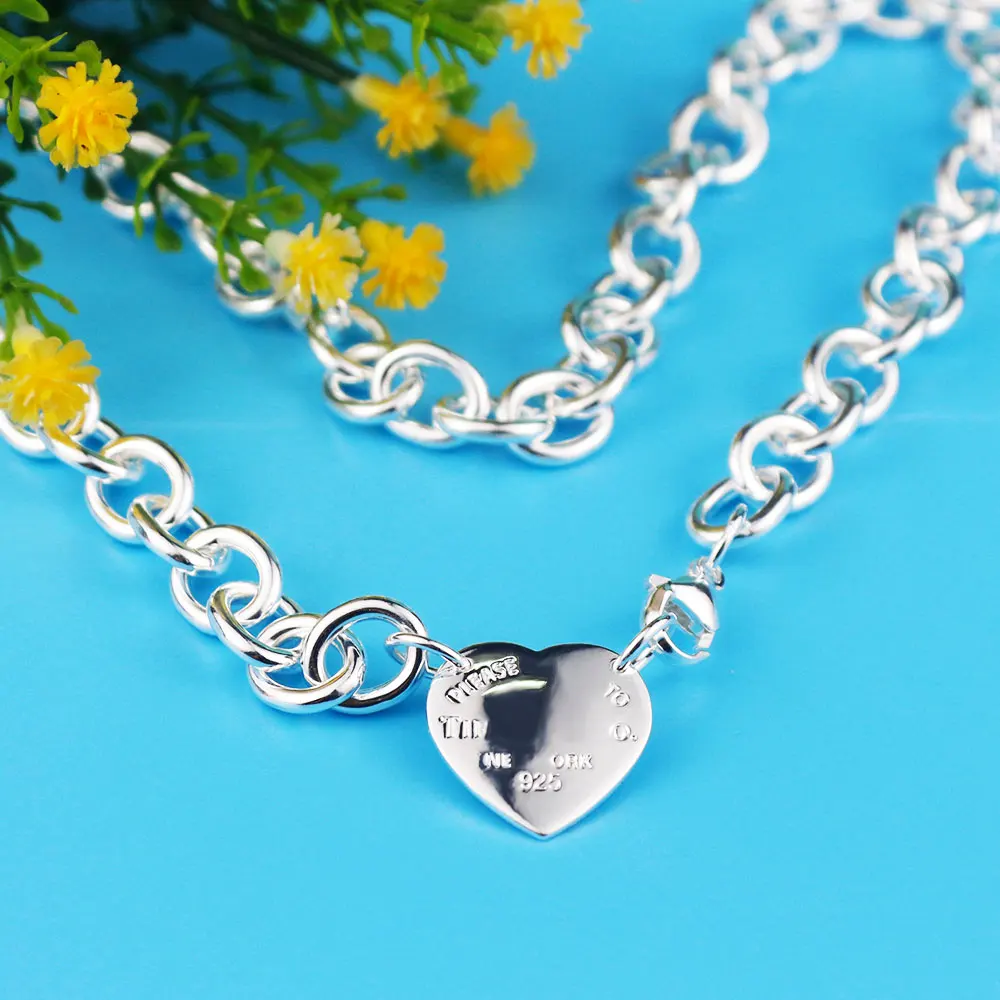 

WPB Real925 Necklaces High Quality TIF Original 1:1 LOGO Classic Thick Return to Heart Necklaces Luxury jewelry brand Women