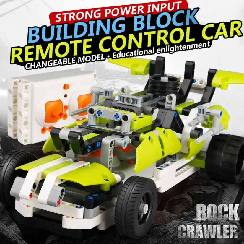 371 шт. DIY Kit R/C 10 в 1 гоночные автомобили Строительные кирпичи Радиоуправление