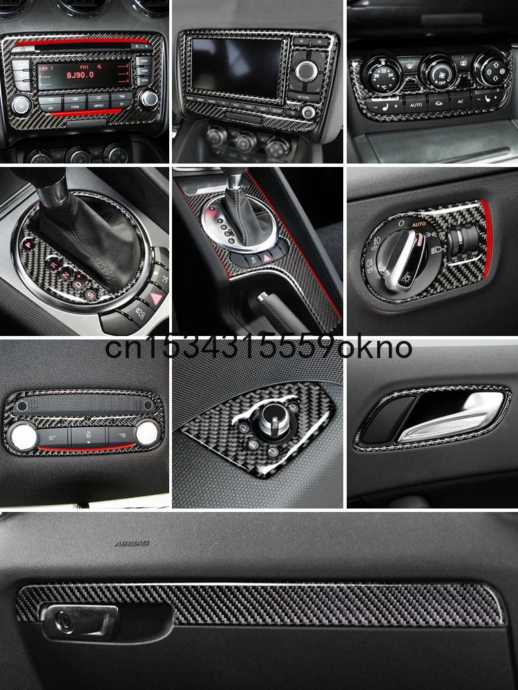 

For Audi TT TTS 2008-14 Carbon Fiber Interior Modification Center Console Gear Outlet CD Decorative Panel