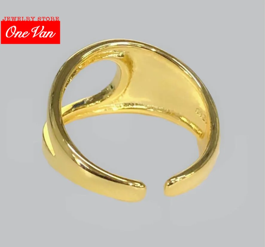 

OneVan Fashion 925 Silver Fashion Adjustable Rings Female Ring Big Large Retro Vintage Golden Gothic Women