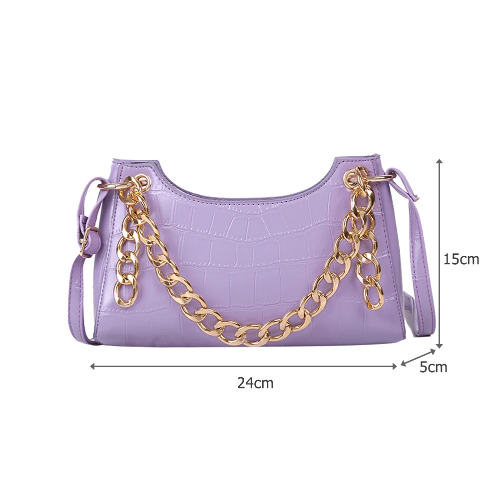 

Fashion Stone Pattern Women Shoulder Handbag PU Leather Casual Pure Color Small Shoulder Crossbody Bags